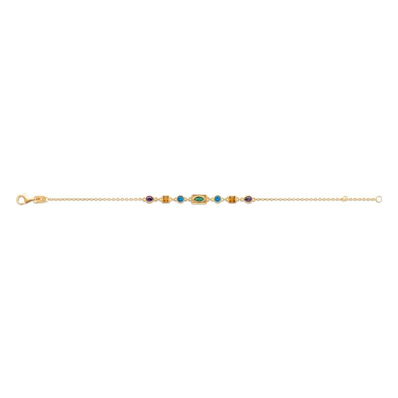 Parure Héra collier & bracelet Duo ou solo en plaqué or 18 carats aux pierres divines — Vogue Française