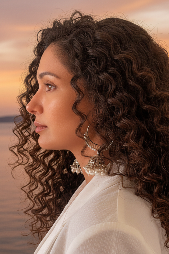 Boucles d’oreilles Théia à l'esprit nomade dorées en acier inoxydable — Vogue Française