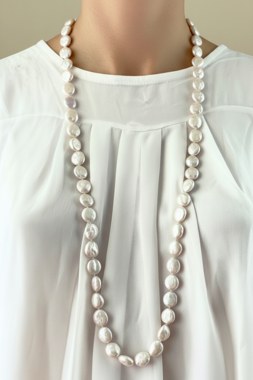Collier de Designer minimaliste en vraies perles baroques — Vogue Française