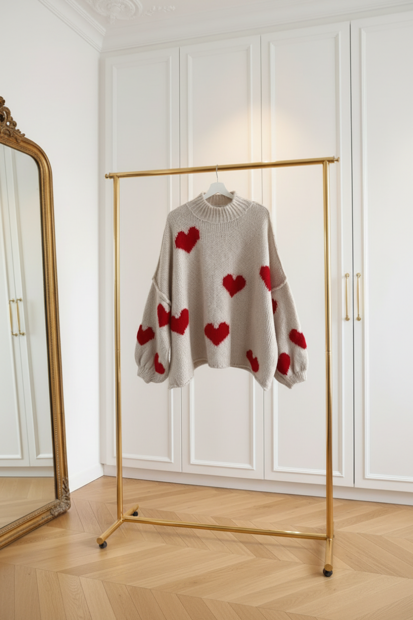 Pull Cœur Saint Germain-Oversize Élégance Parisienne