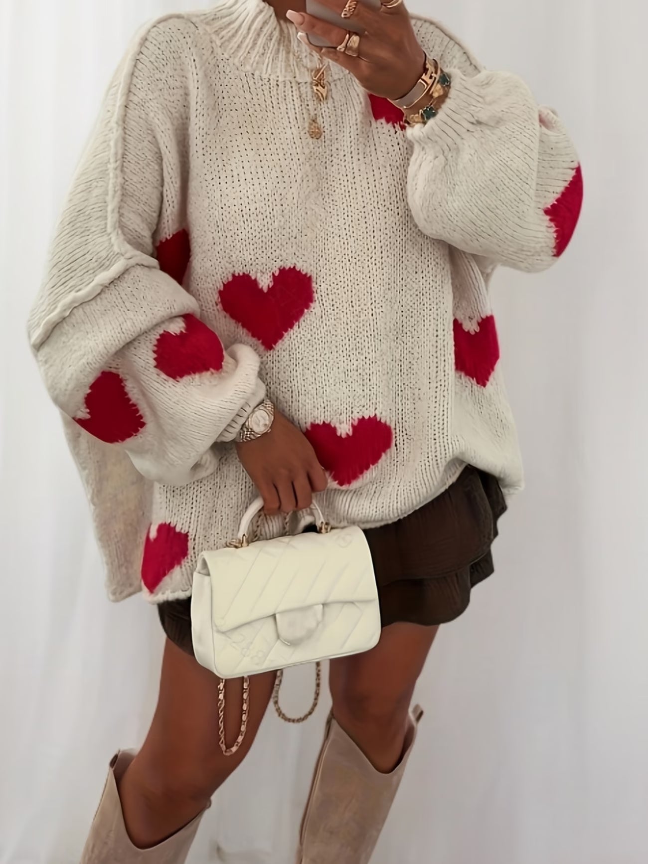 Pull Cœur Saint Germain-Oversize Élégance Parisienne