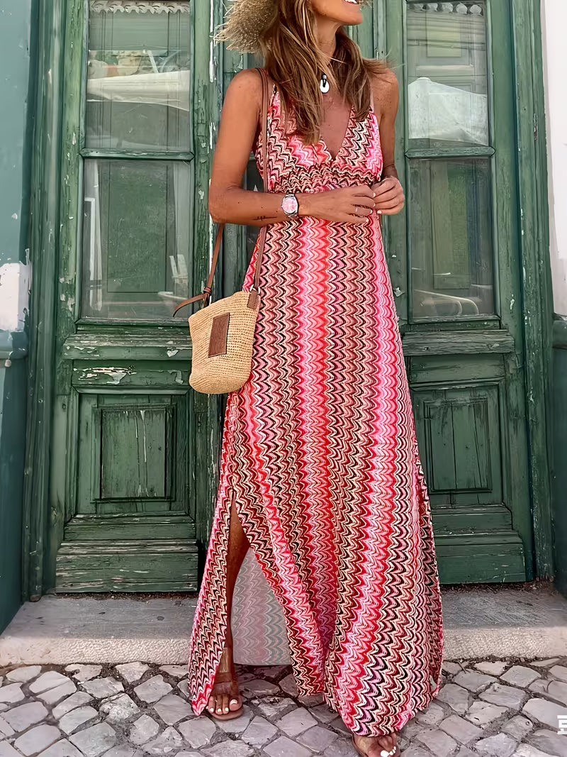 Robe d’été bohème à imprimé géométrique — Vogue Française