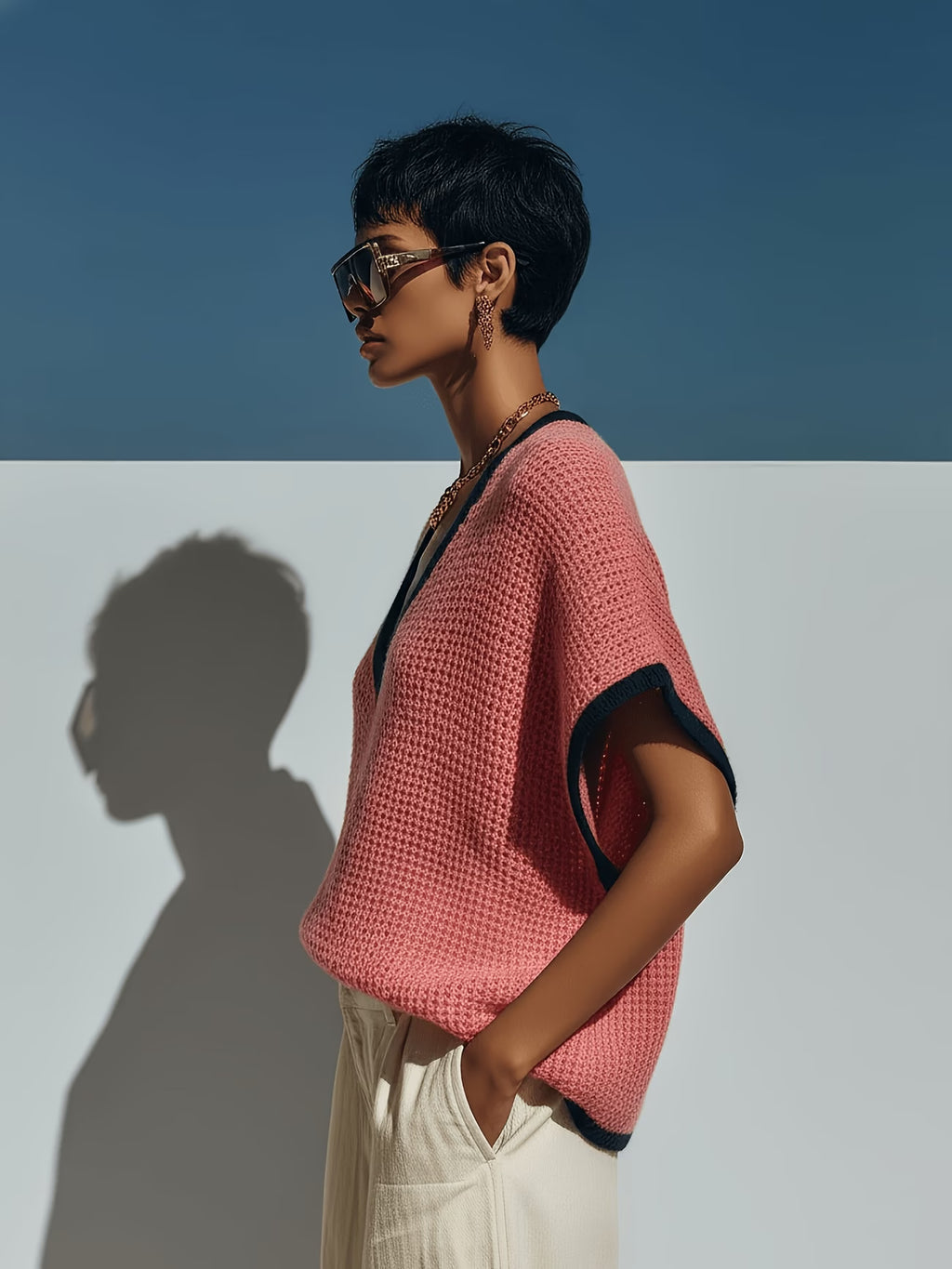 Pull oversize à manches chauve-souris en maille Monte-Carlo — Vogue Française