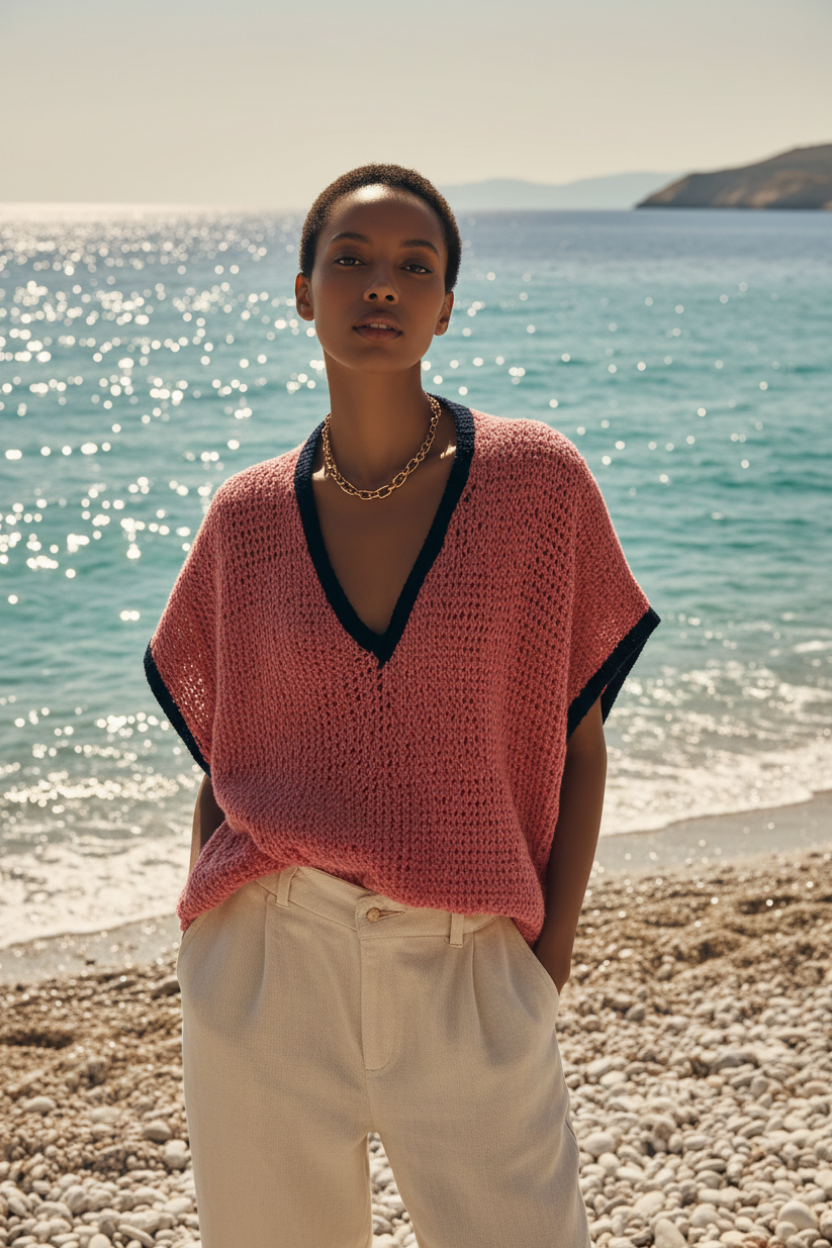Pull oversize à manches chauve-souris en maille Monte-Carlo — Vogue Française