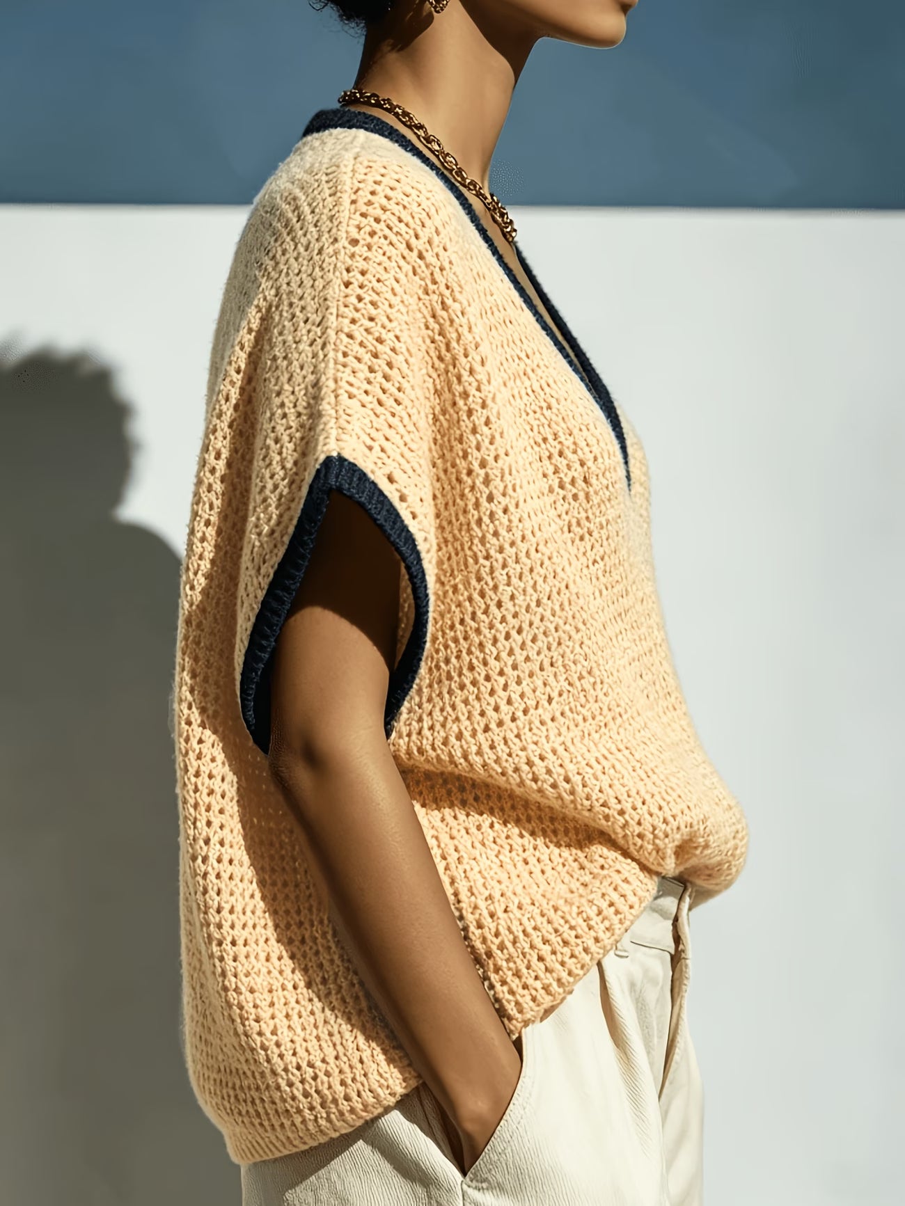 Pull oversize à manches chauve-souris en maille Monte-Carlo — Vogue Française