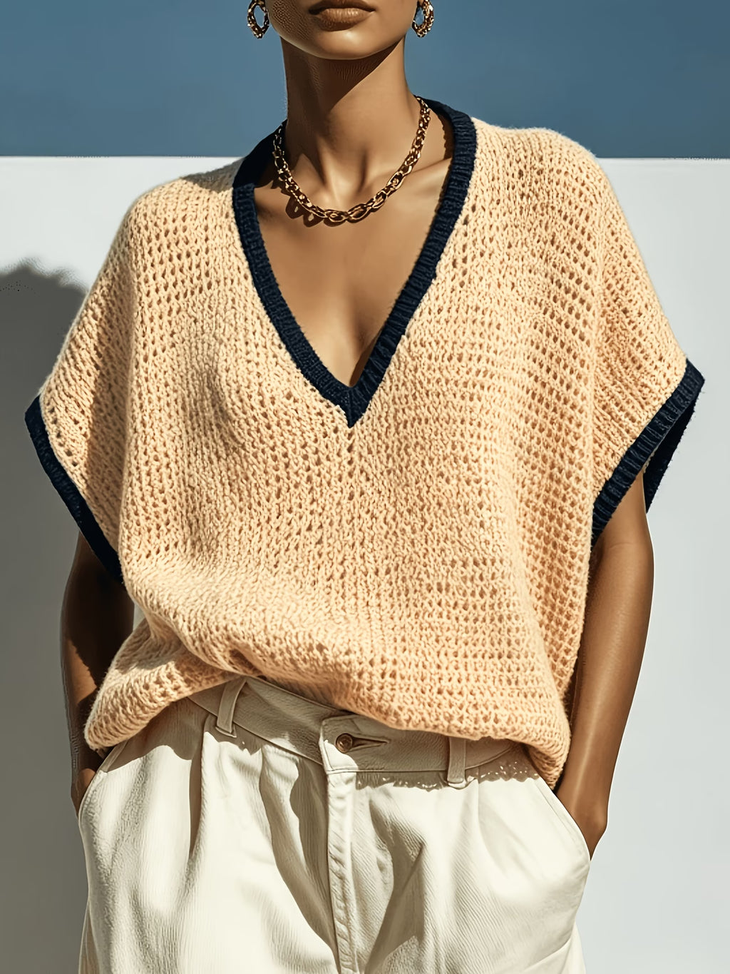Pull oversize à manches chauve-souris en maille Monte-Carlo — Vogue Française