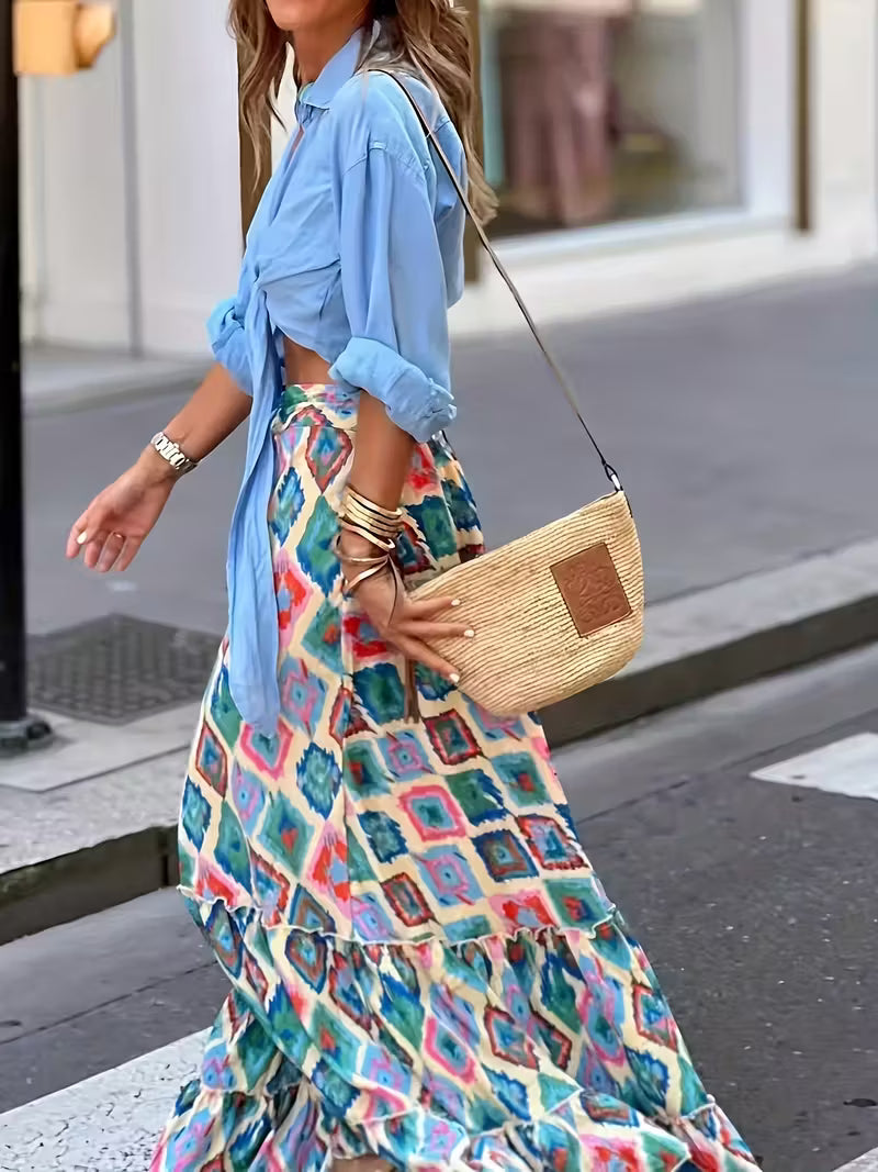 Jupe longue bohème imprimée — Vogue Française
