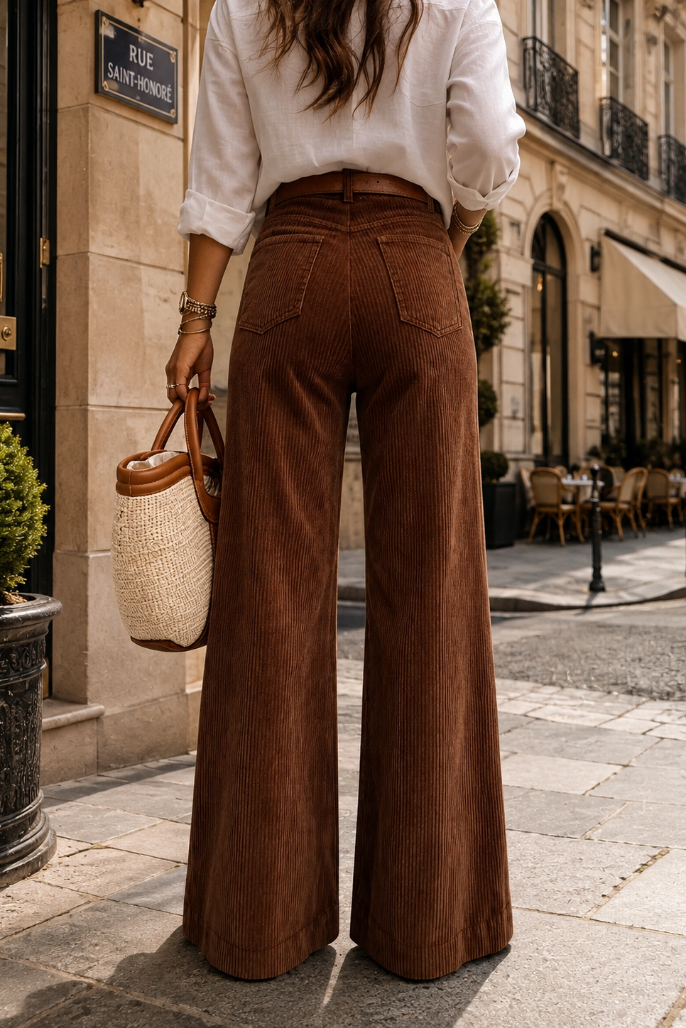 Pantalon Tailleur Élancé à Taille Haute – Coupe Droite