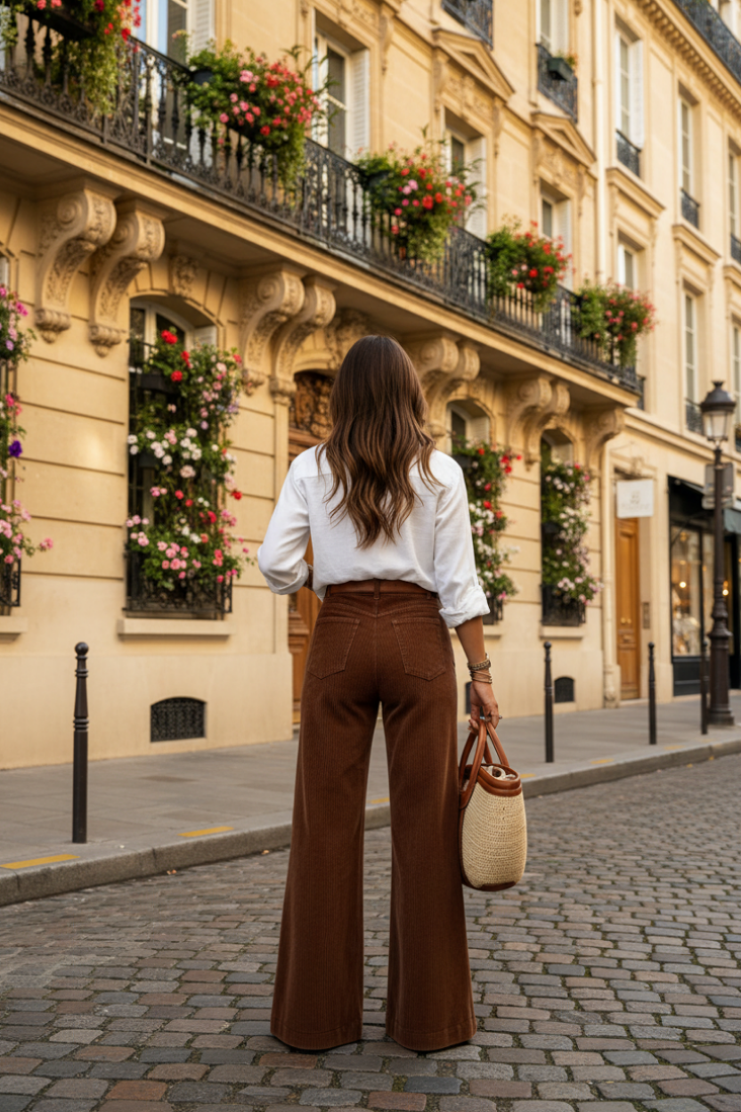Pantalon Tailleur Élancé à Taille Haute – Coupe Droite