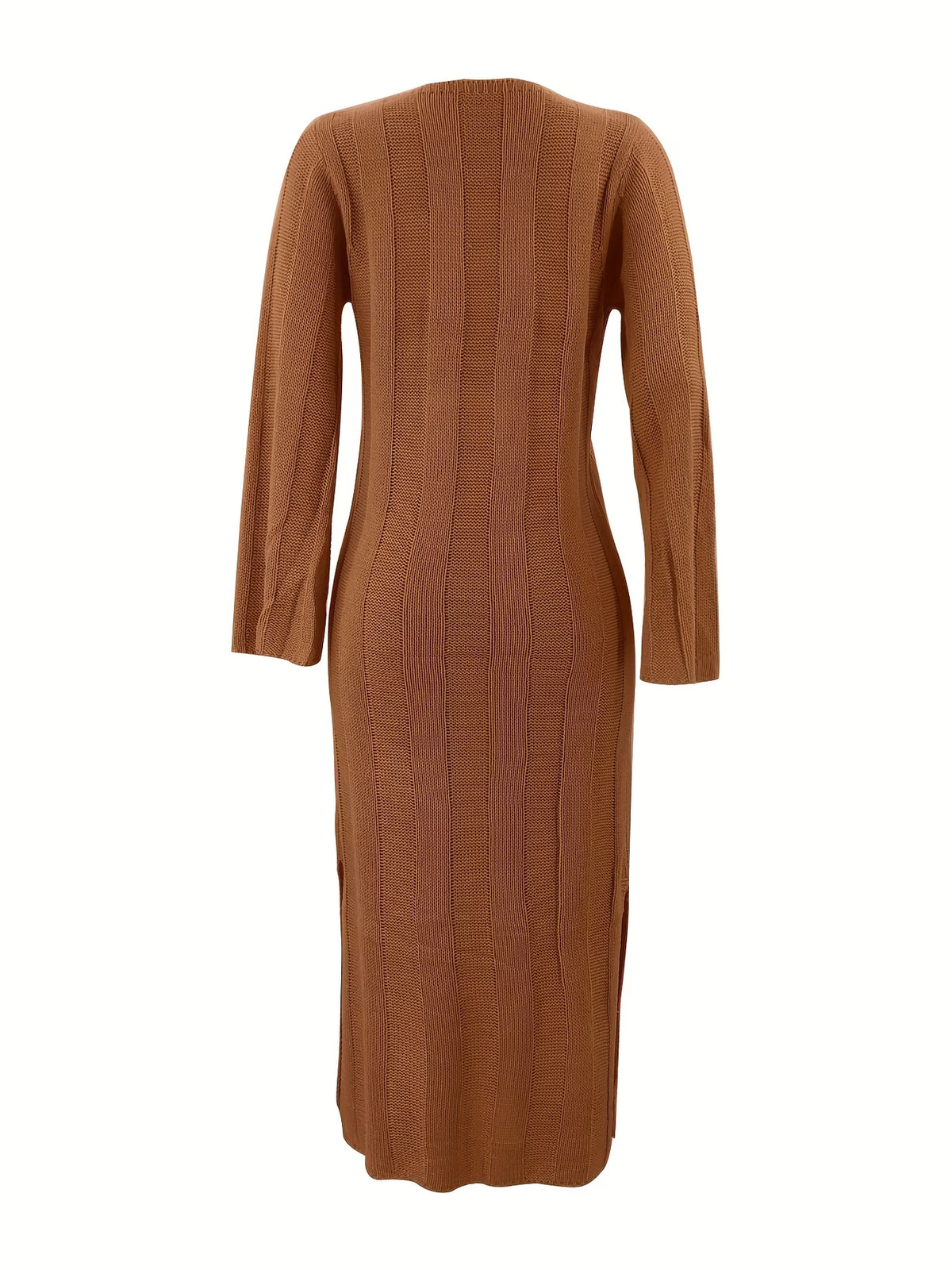 Robe longue Passy, encolure U et fente latérale